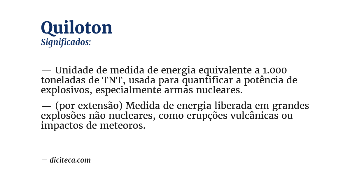 Significado de quiloton
