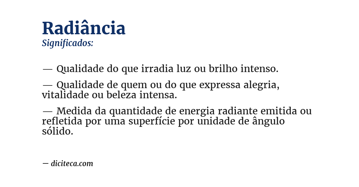 Significado de radiância