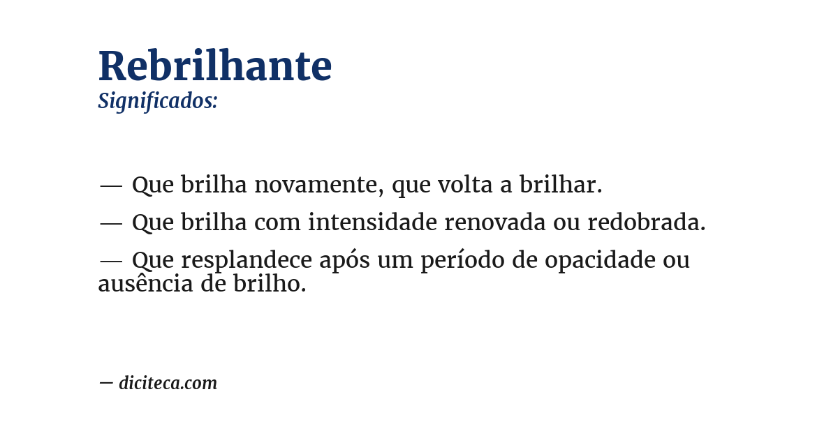 Significado de rebrilhante