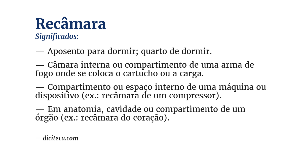 Significado de recâmara