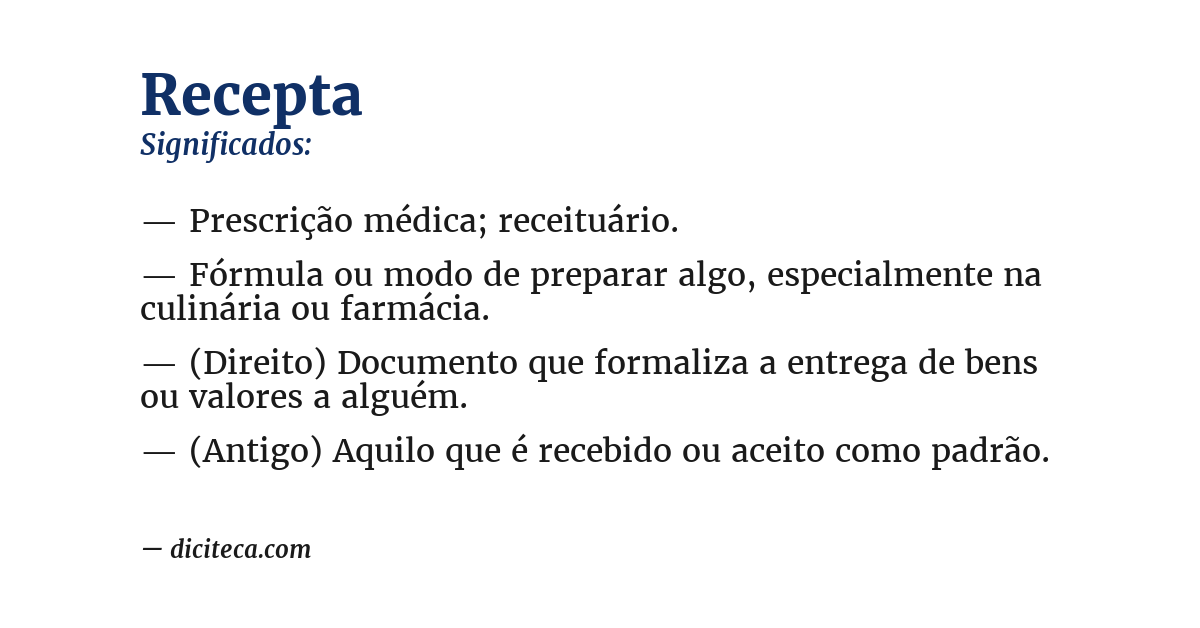 Significado de recepta