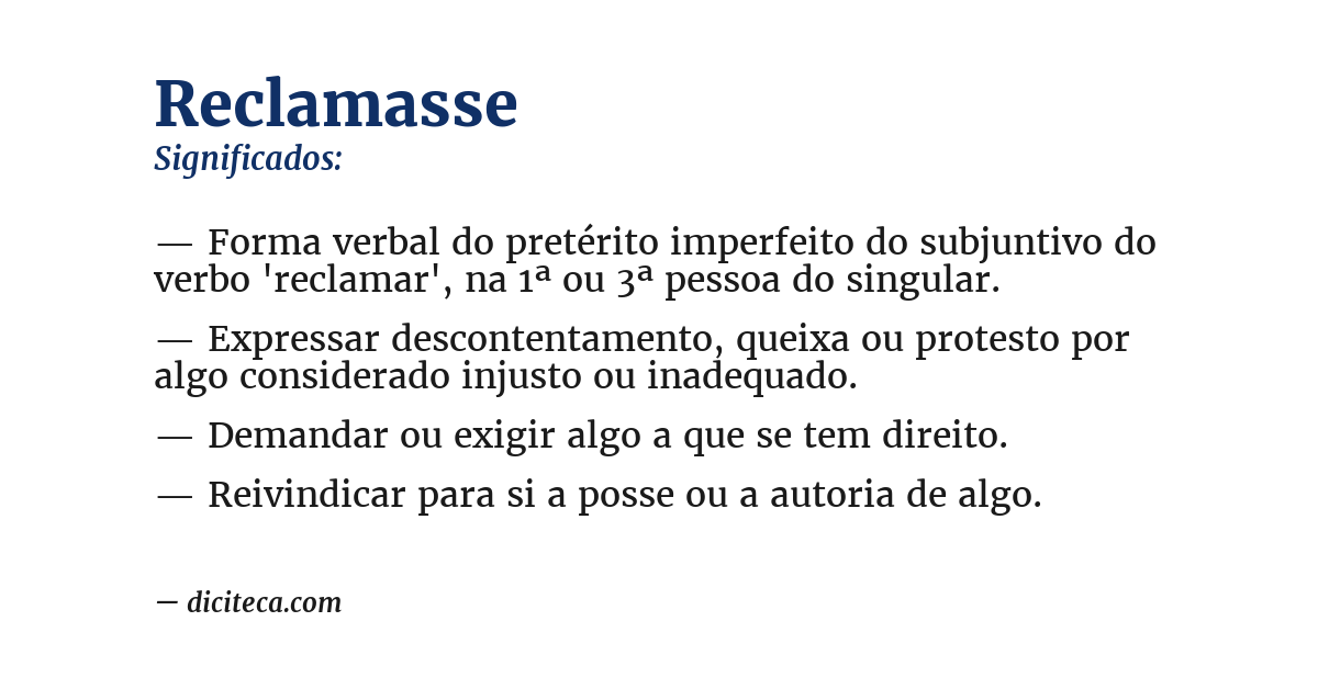 Significado de reclamasse