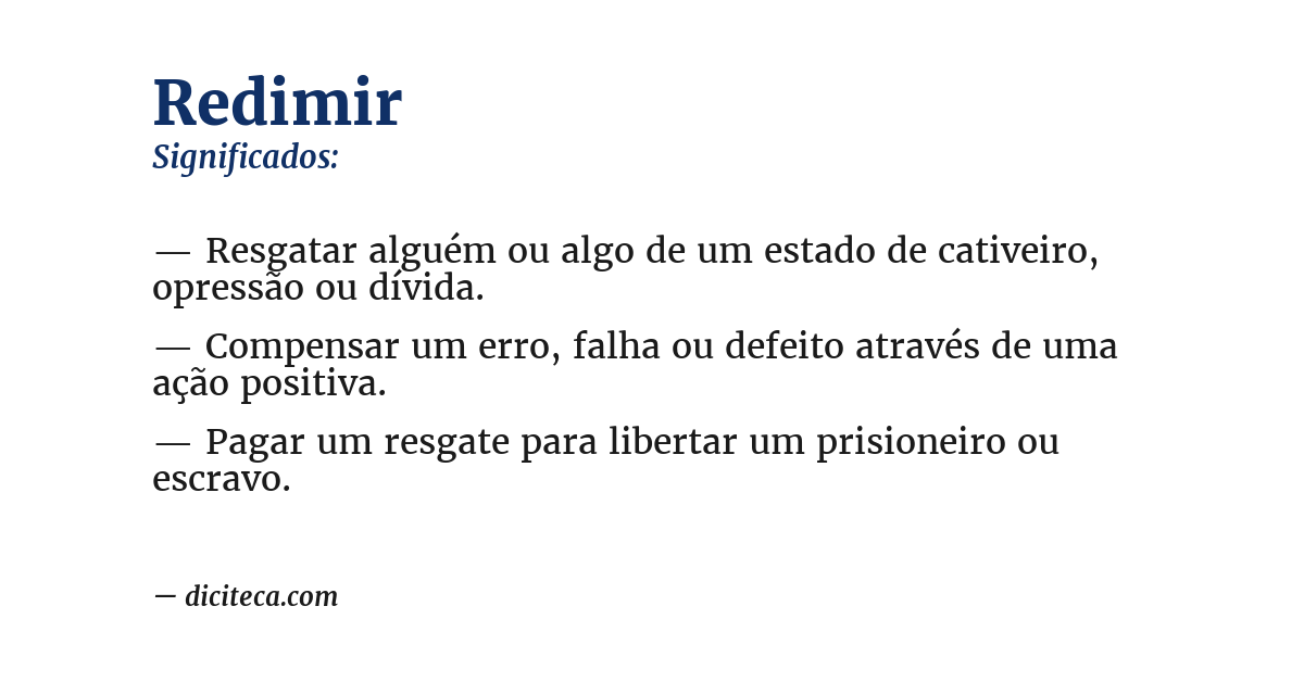 Significado de redimir
