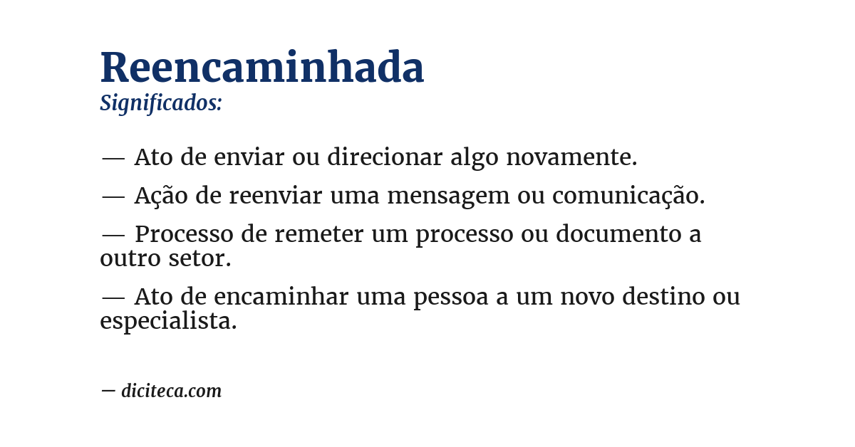 Significado de reencaminhada