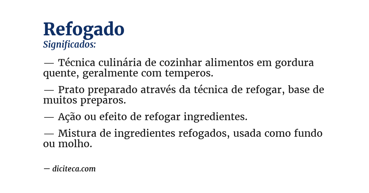 Significado de refogado