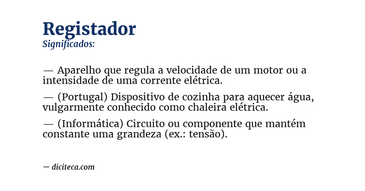 Significado de registador