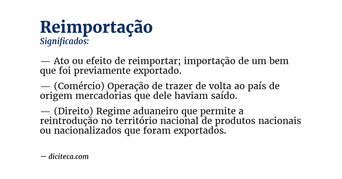 Significado de reimportação