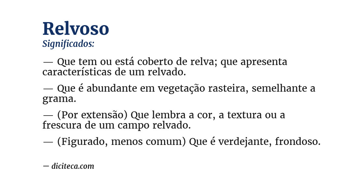 Significado de relvoso