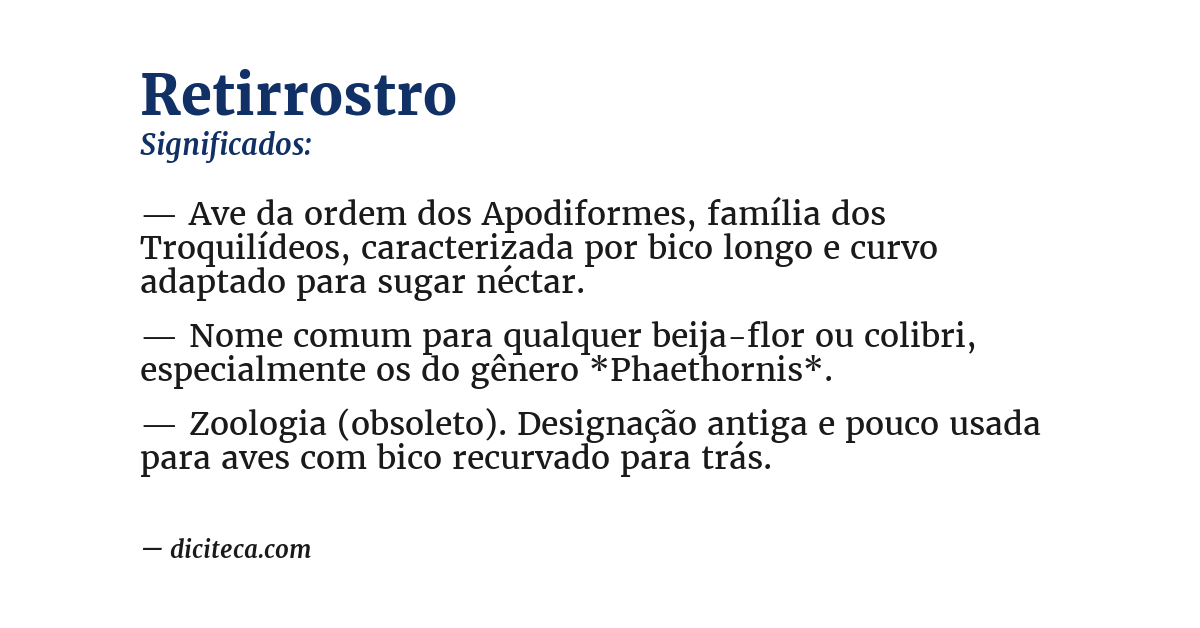 Significado de retirrostro