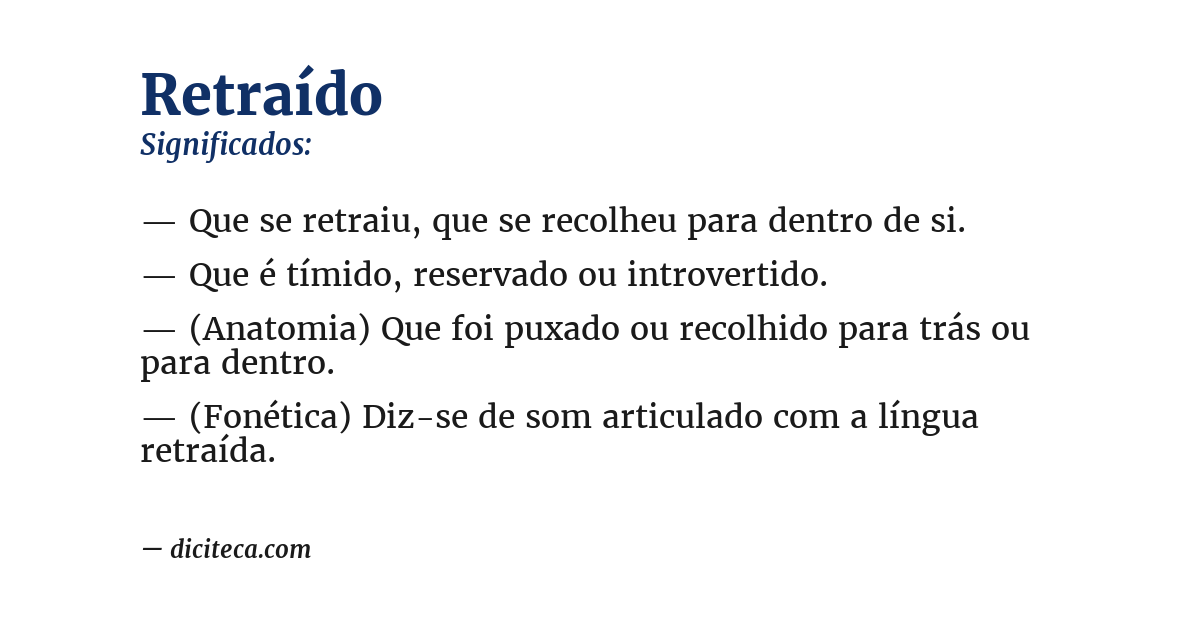 Significado de retraído