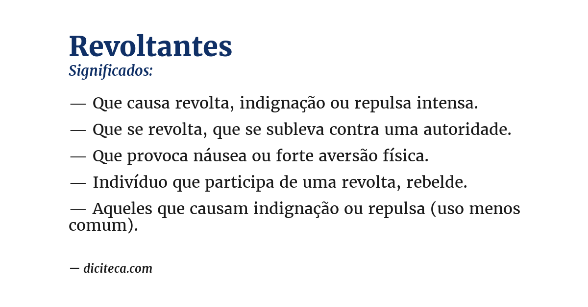 Significado de revoltantes