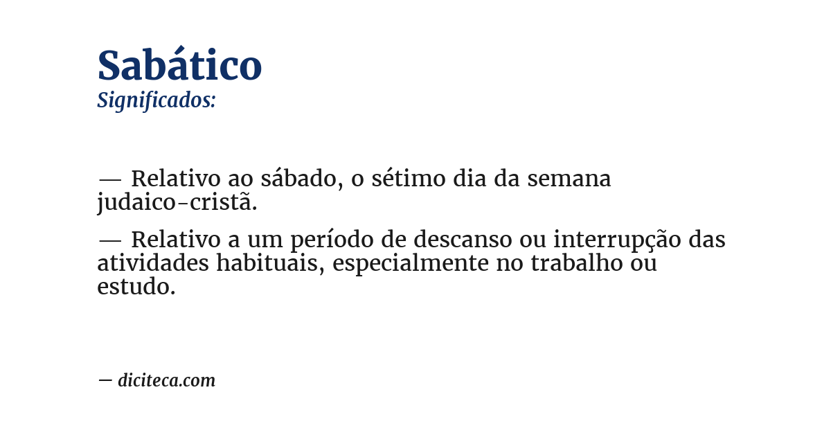 Significado de sabático