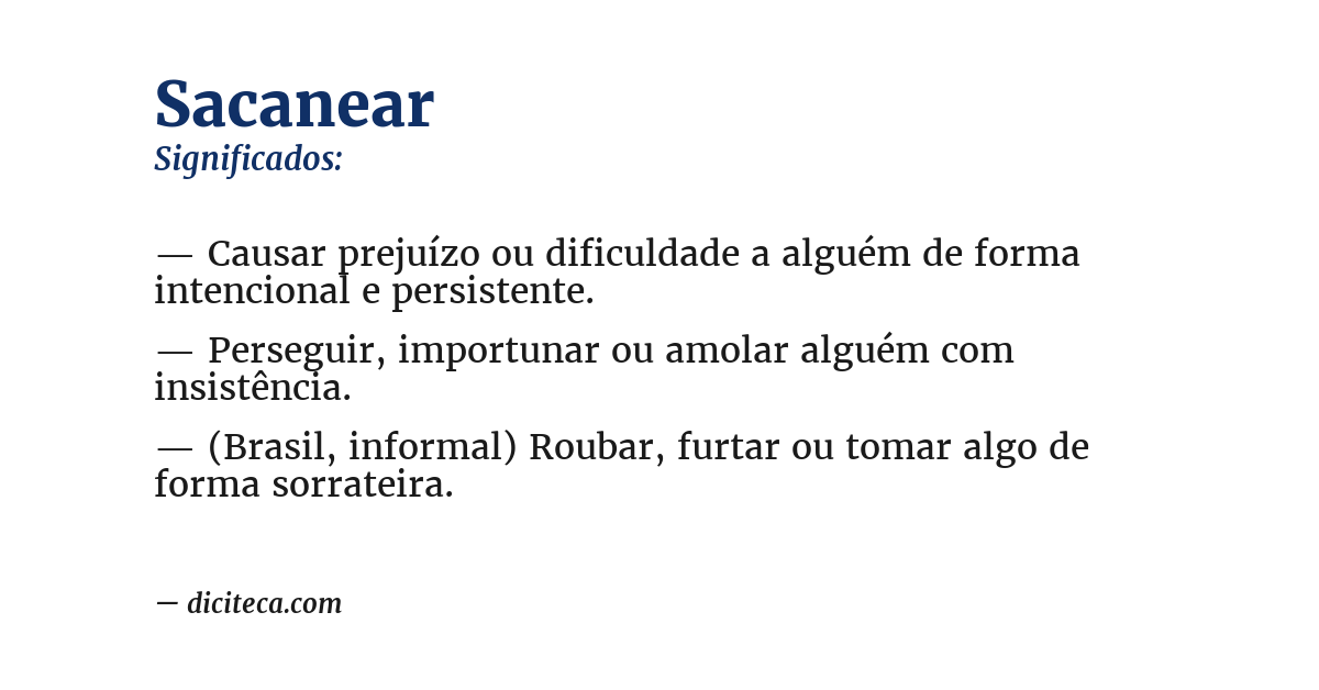 Significado de sacanear