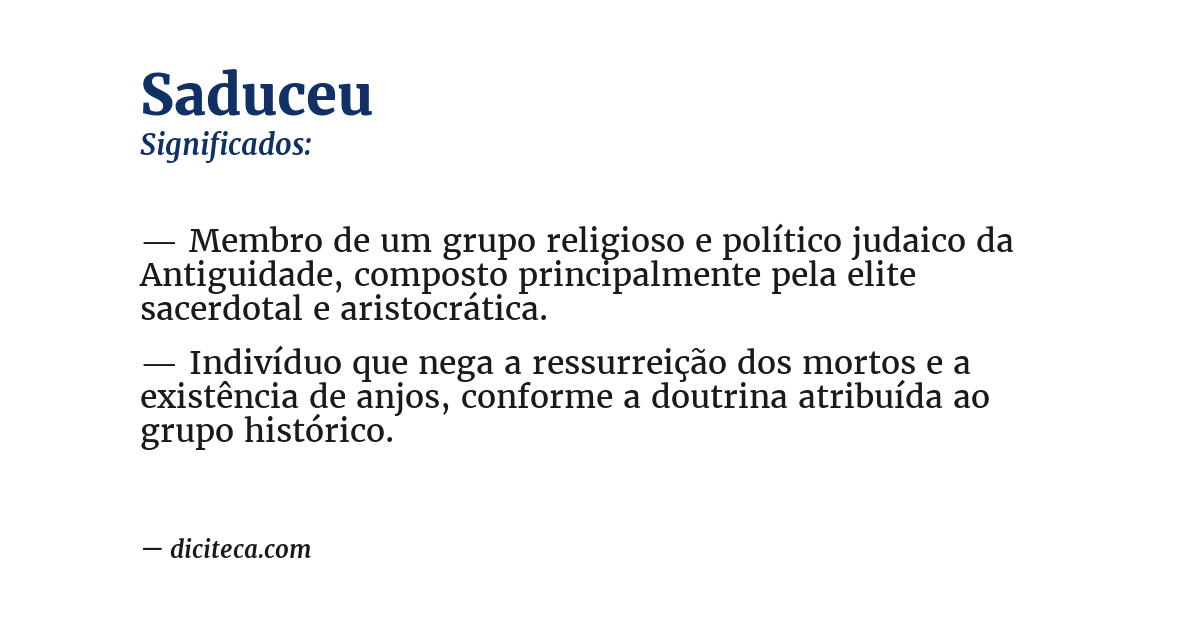Significado de saduceu
