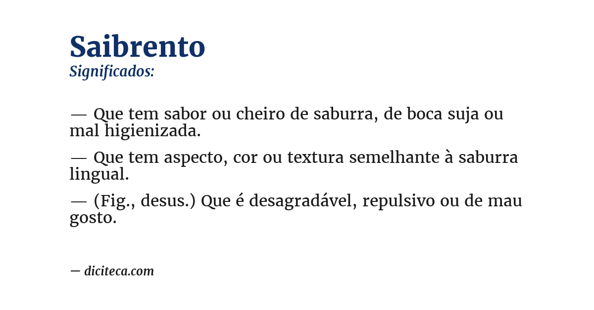 Significado de saibrento