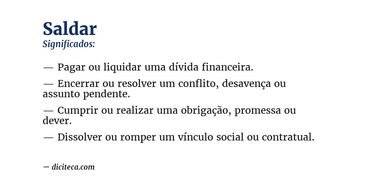 Significado de saldar