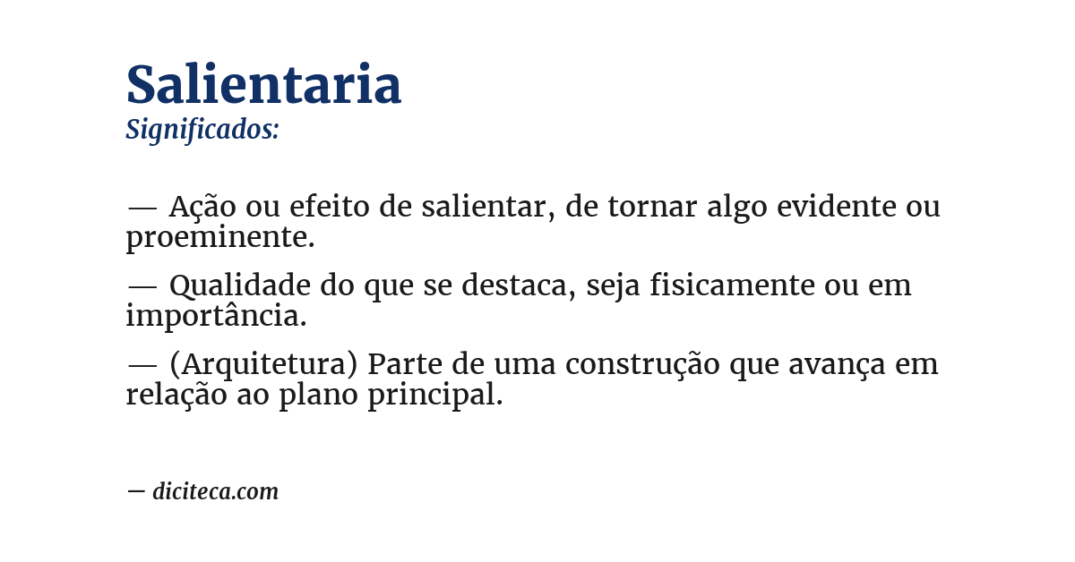 Significado de salientaria