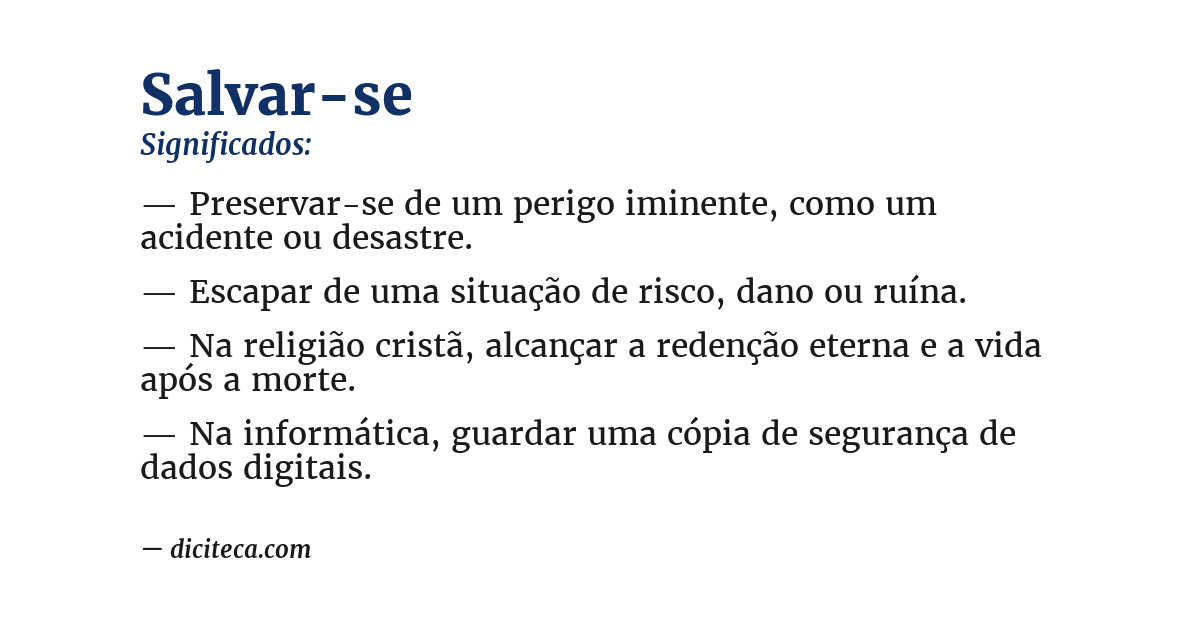 Significado de salvar-se