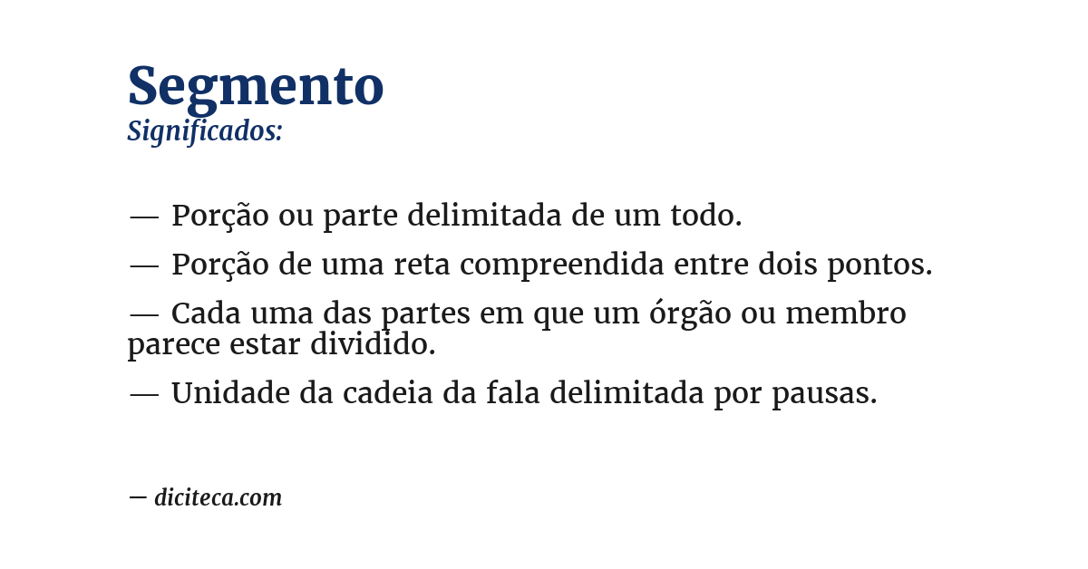 Significado de segmento