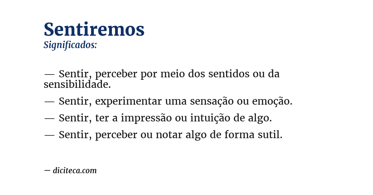 Significado de sentiremos