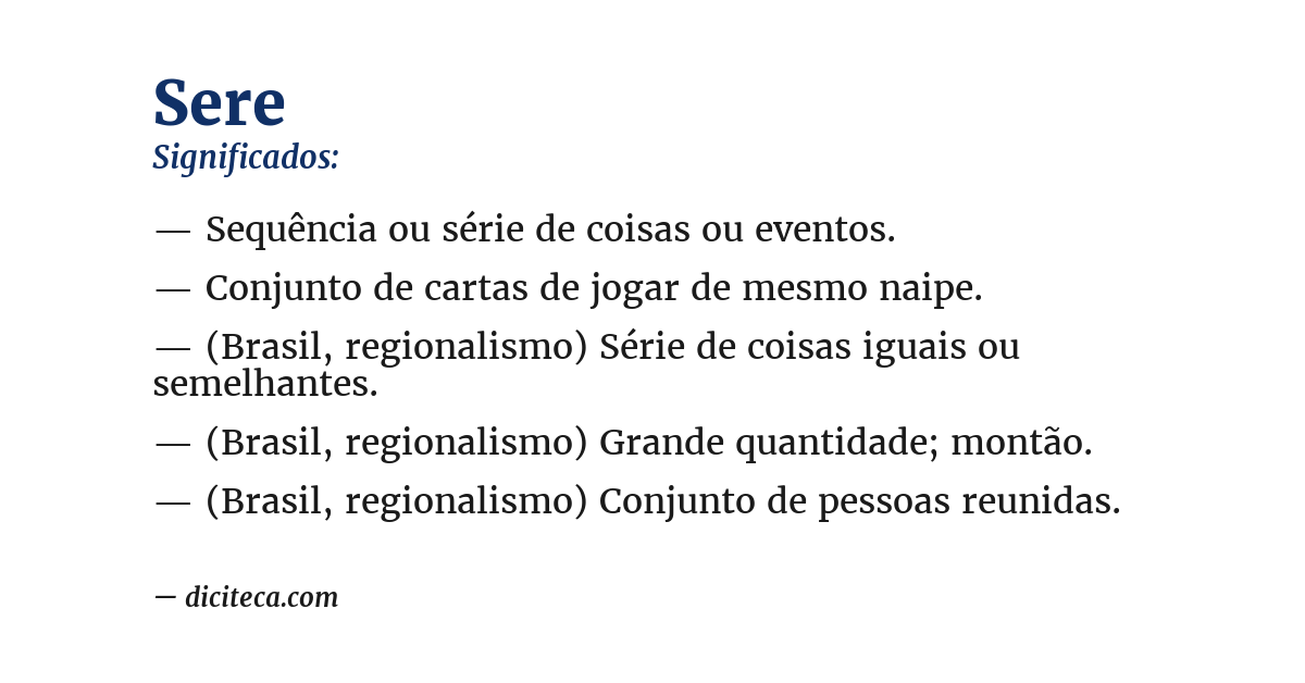 Significado de sere