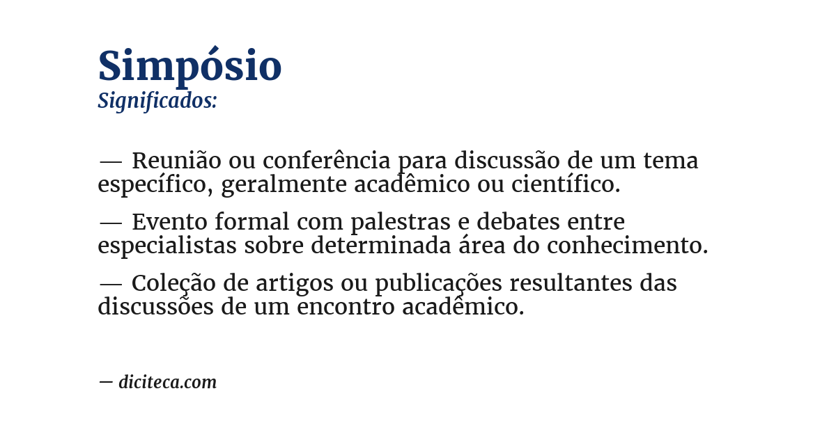 Significado de simpósio