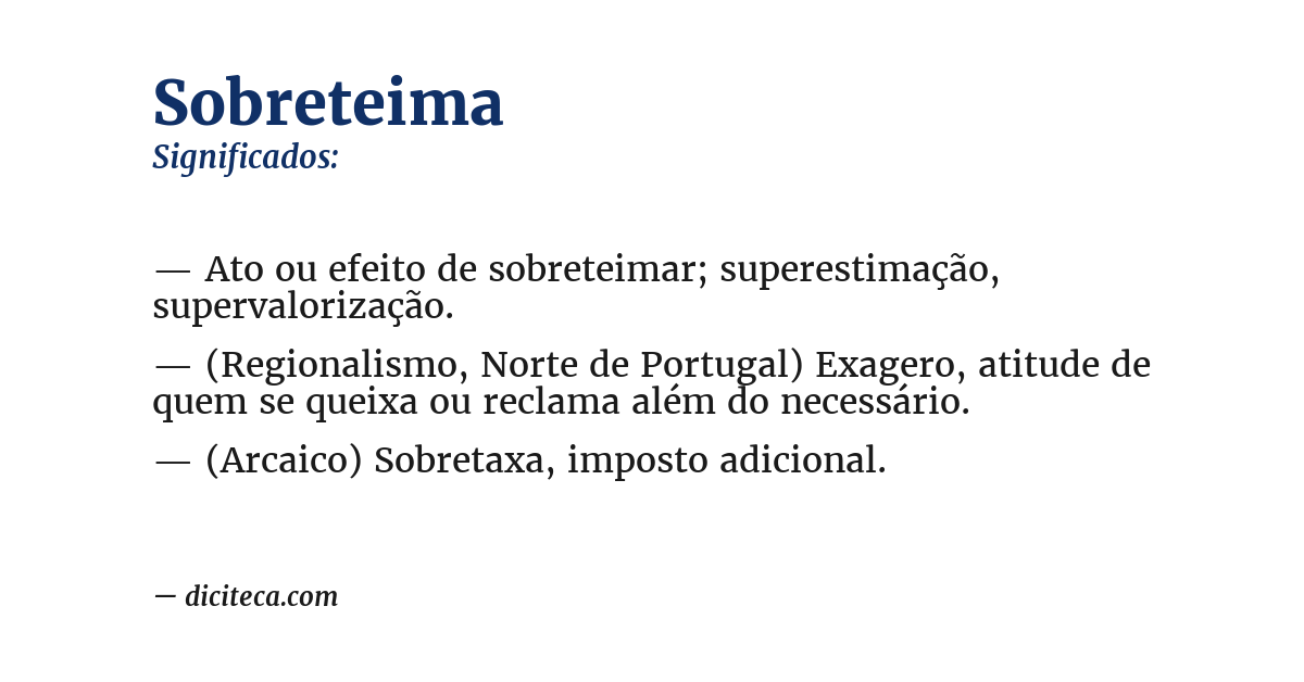 Significado de sobreteima