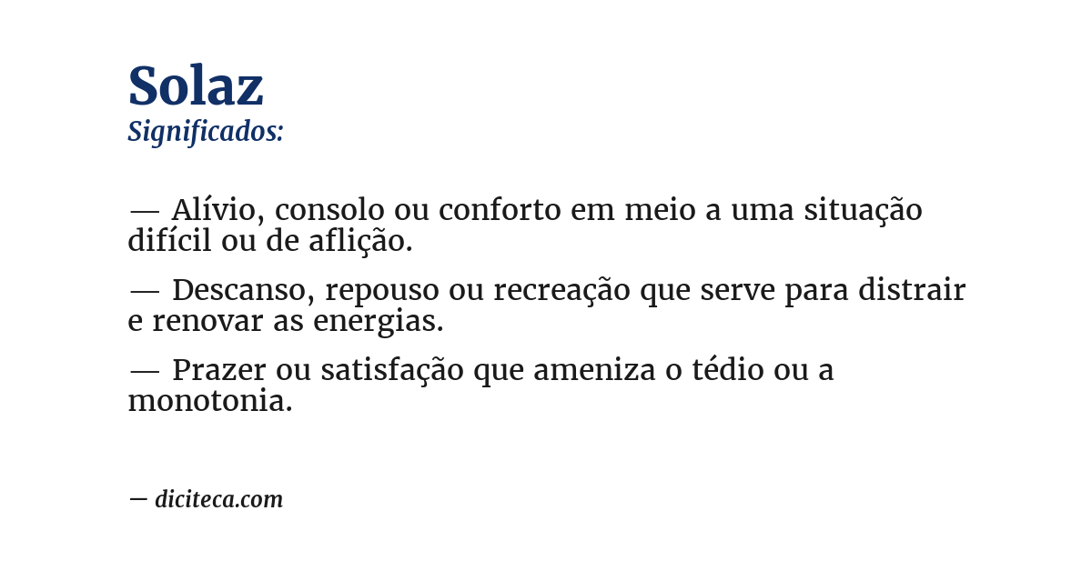 Significado de solaz