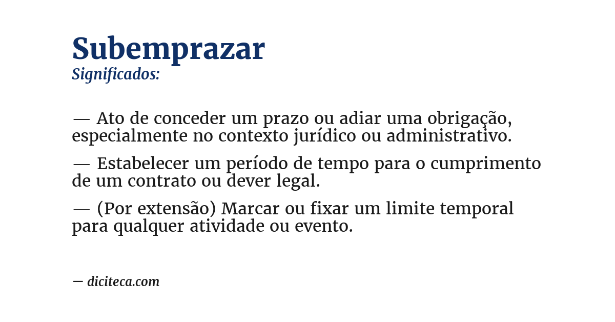 Significado de subemprazar