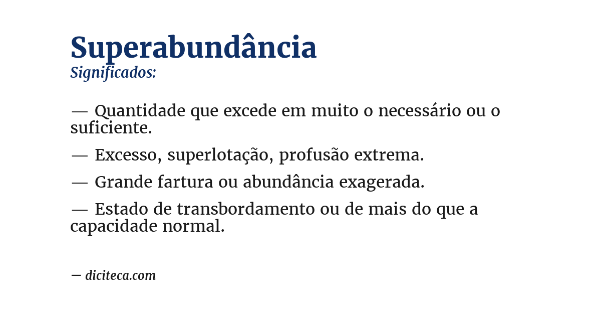 Significado de superabundância