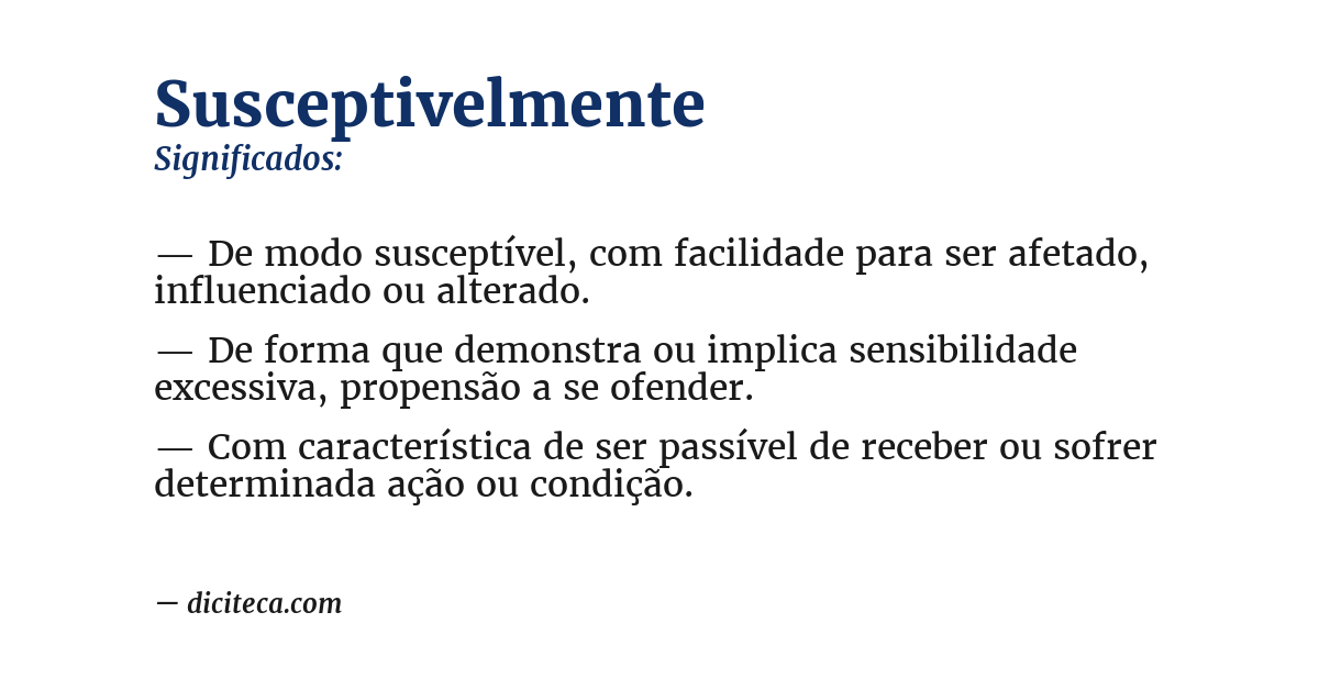 Significado de susceptivelmente