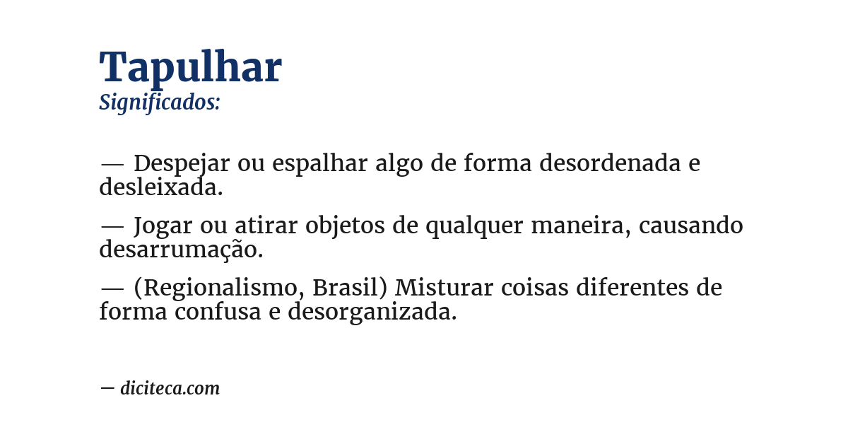 Significado de tapulhar