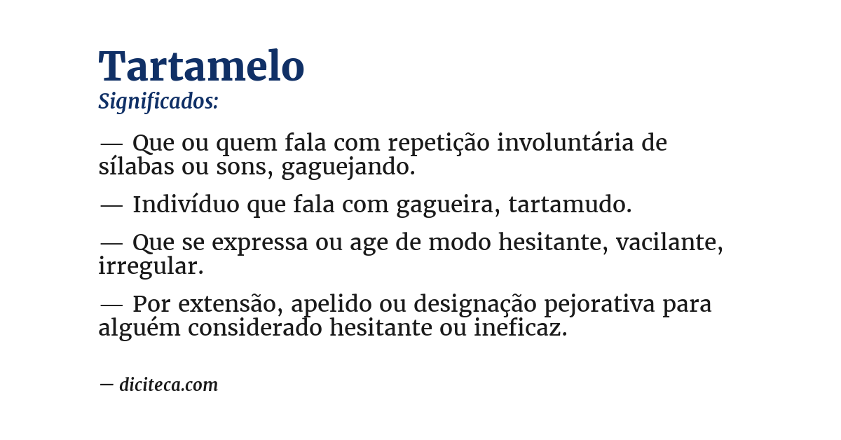 Significado de tartamelo