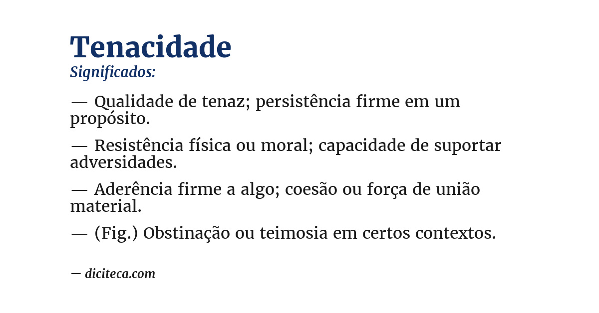 Significado de tenacidade