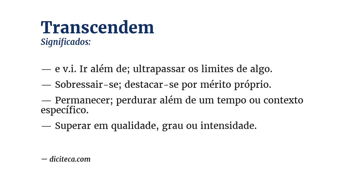 Significado de transcendem