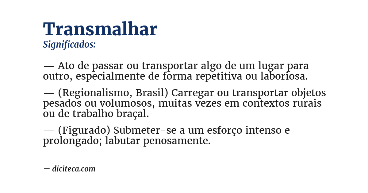 Significado de transmalhar