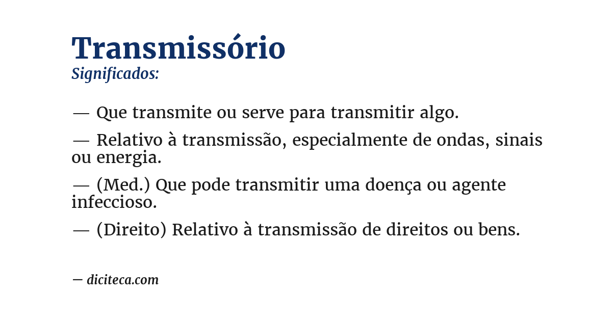 Significado de transmissório