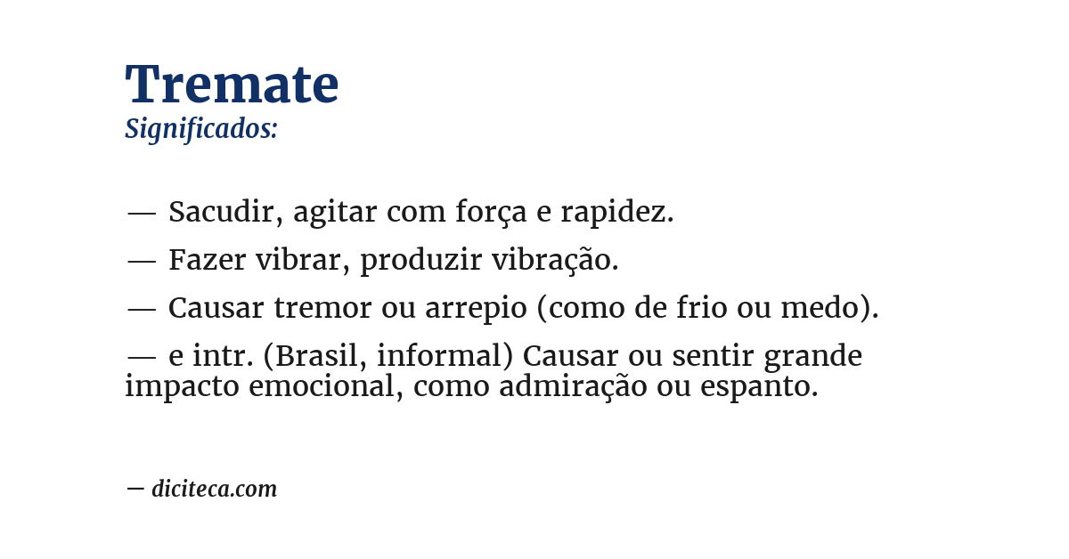 Significado de tremate