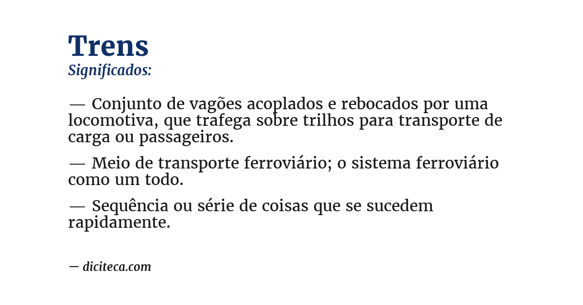 Significado de trens
