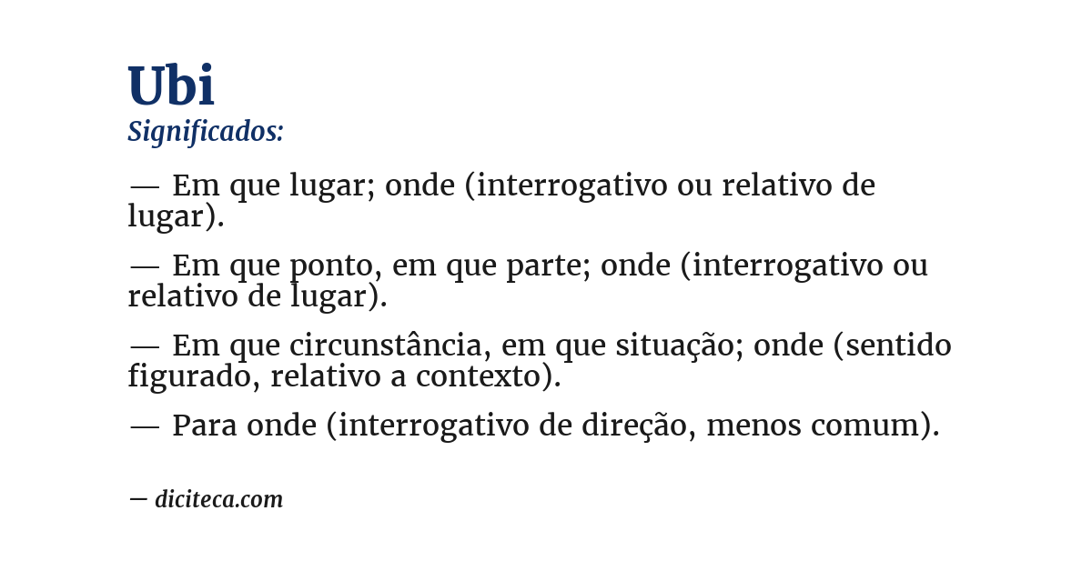 Significado de ubi