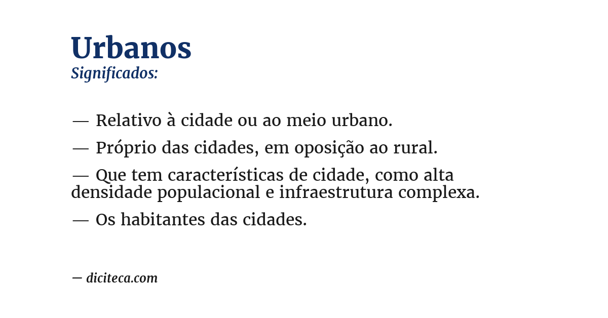 Significado de urbanos