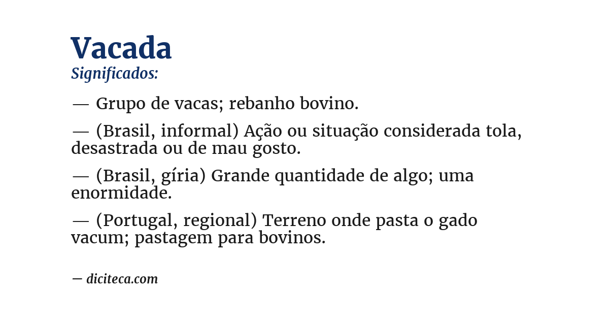 Significado de vacada
