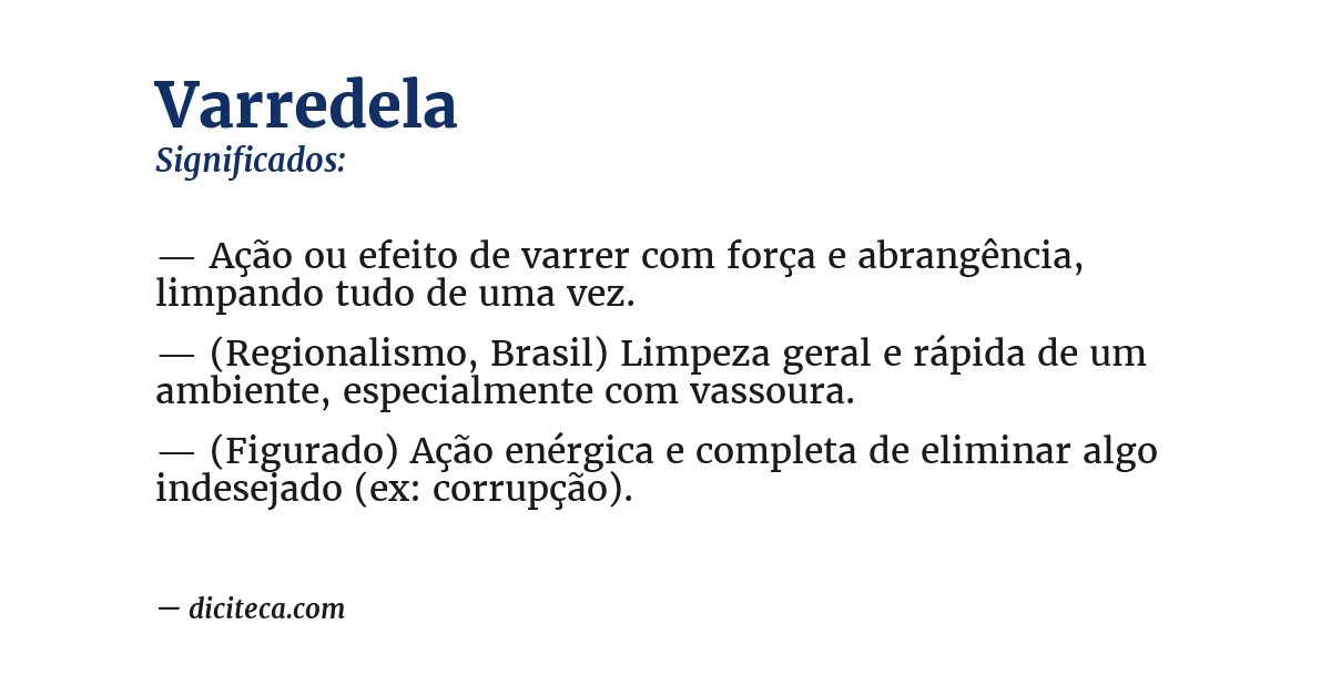 Significado de varredela