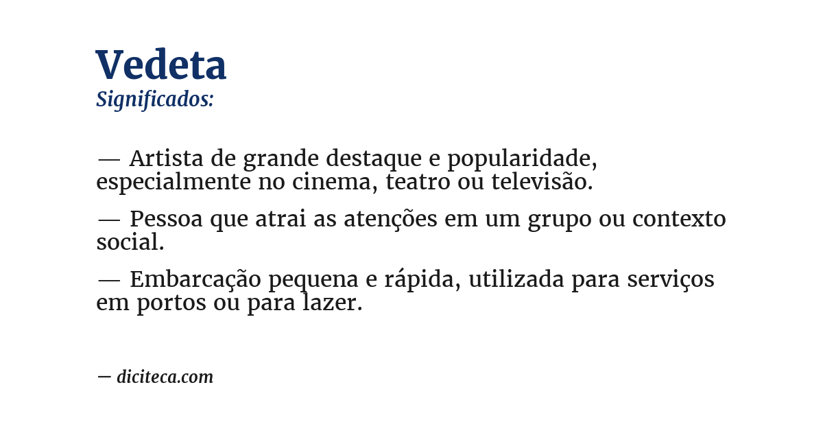 Significado de vedeta