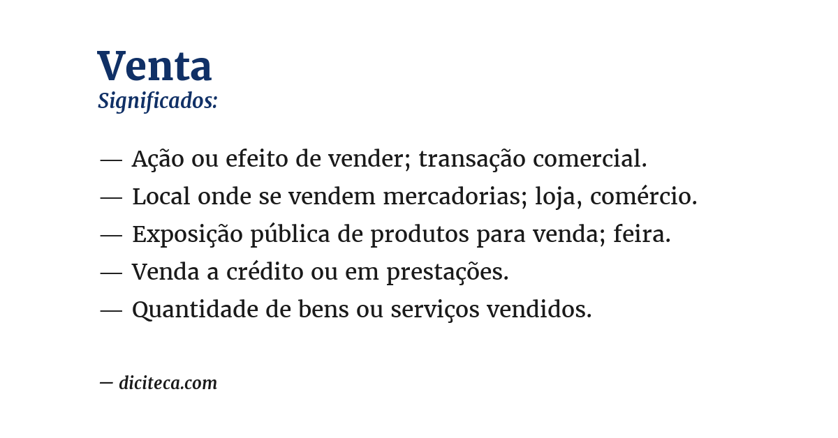Significado de venta