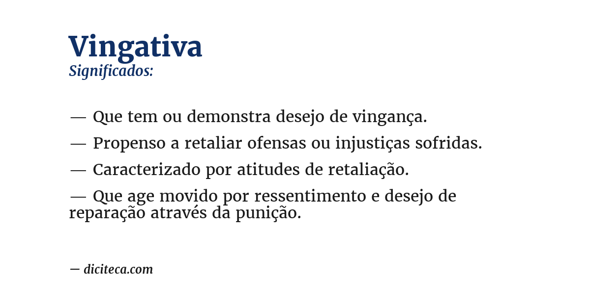 Significado de vingativa