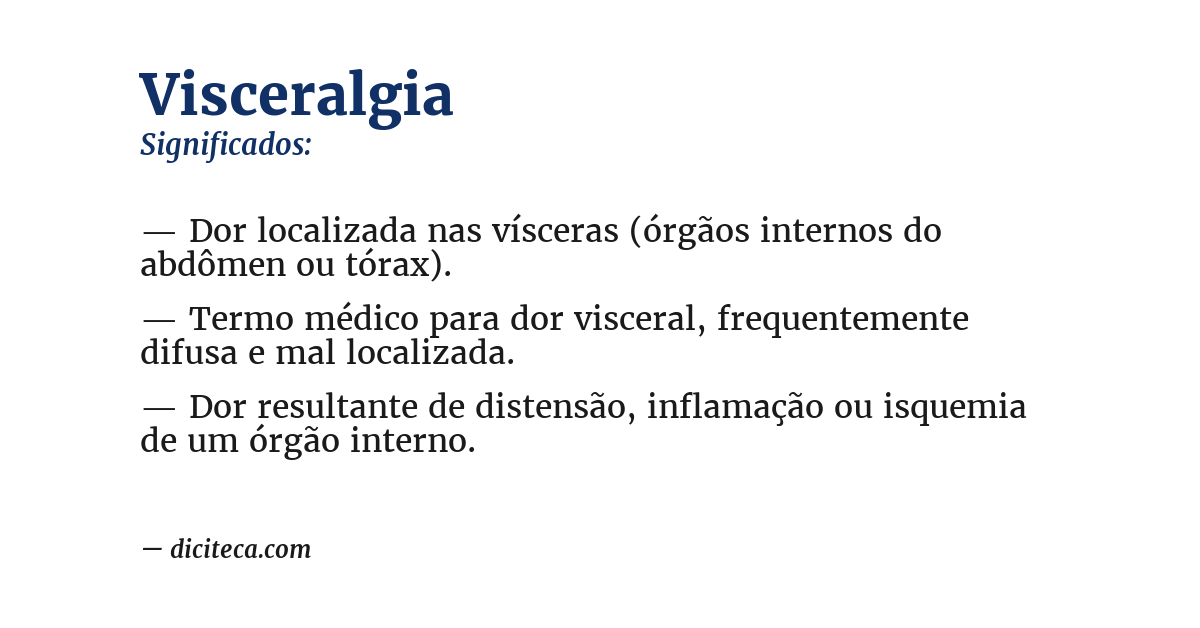 Significado de visceralgia