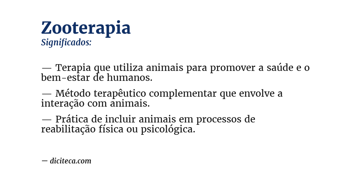 Significado de zooterapia