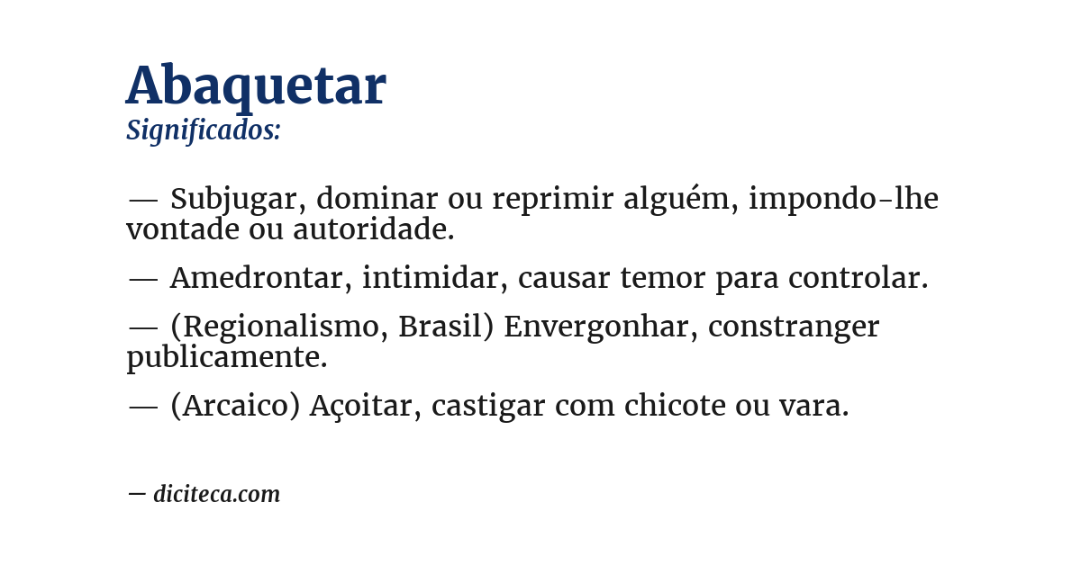 Significado de abaquetar