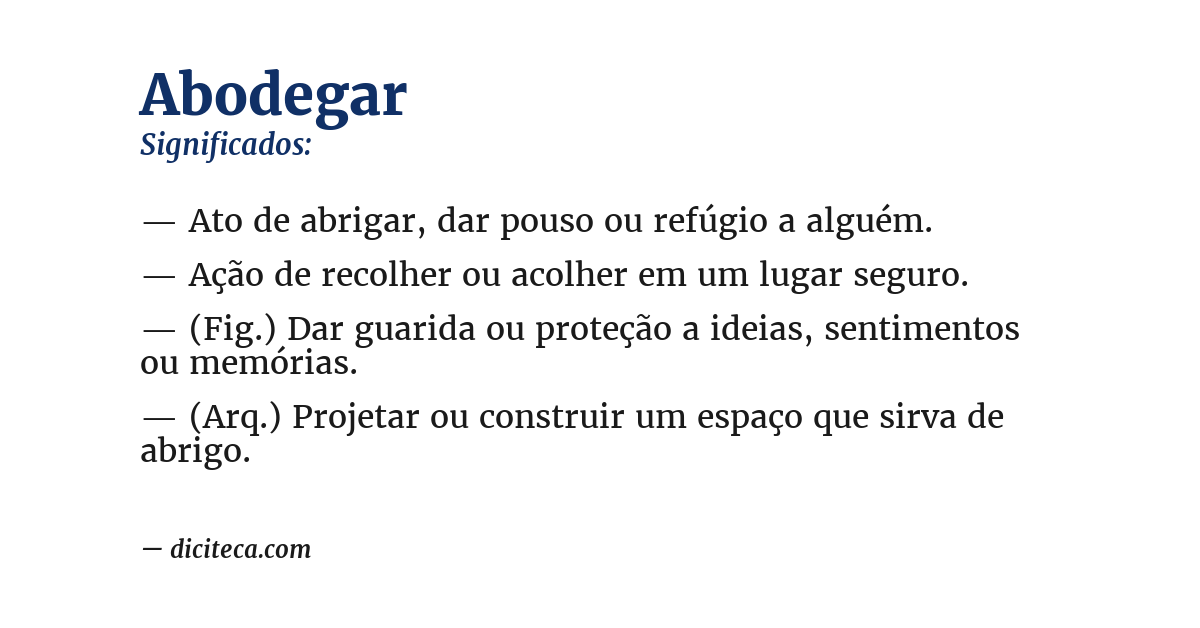 Significado de abodegar